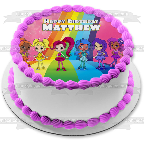 Imagen de decoración comestible para tarta de Anna Banana y sus amigos de Rainbow Rangers ABPID01057 