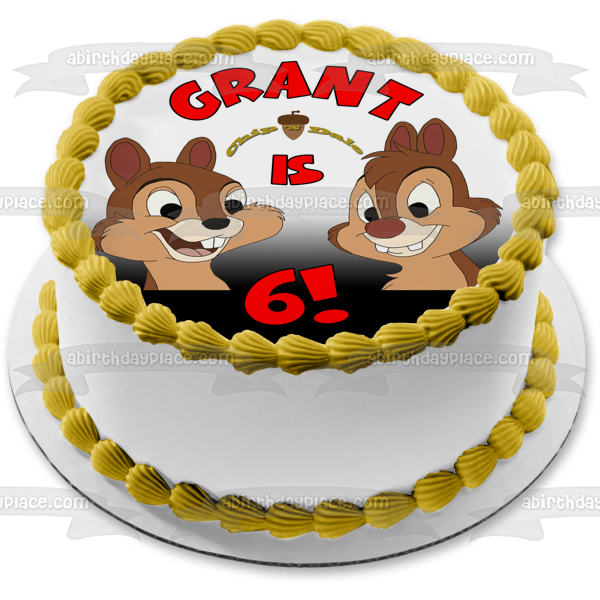 Chip 'N Dale and an Acorn Edible Cake Topper Image ABPID01757