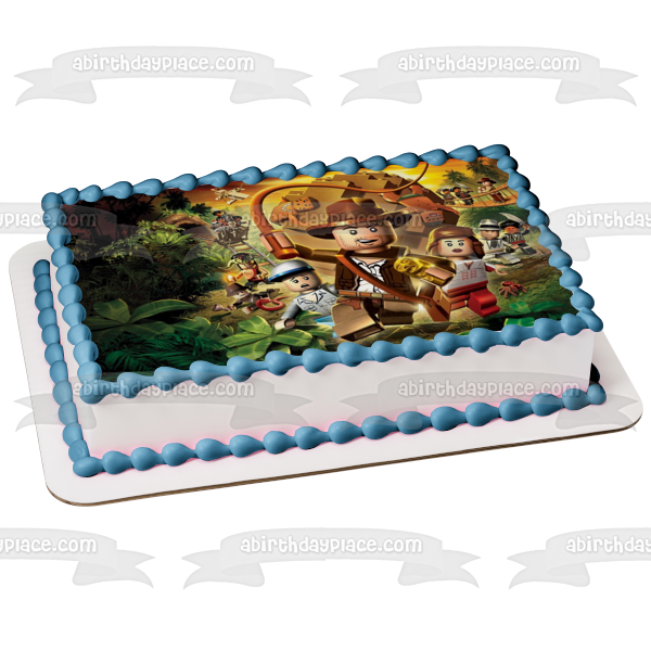 LEGO Indiana Jones Raiders of the Lost Ark Running from a Boulder Edible Cake Topper Image ABPID04045