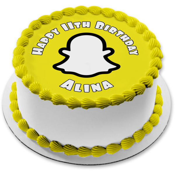 Imagen comestible para decoración de tarta con el logotipo de Snapchat ABPID51775 