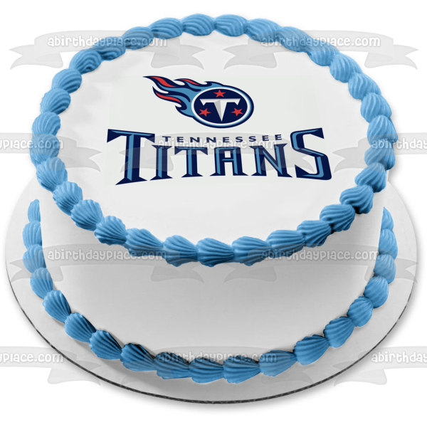 Imagen de decoración comestible para tarta de fútbol americano profesional de los Tennessee Titans en Nashville ABPID04093 