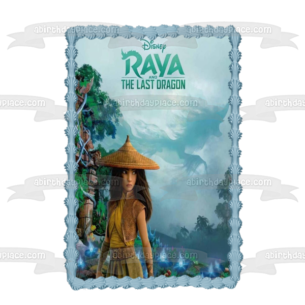 Póster de la película Disney Raya y el último dragón, decoración comestible para tarta, imagen ABPID53523 