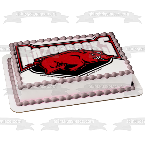 Arkansas Razorbacks Logotipos alternativos 2001 a 2008 Imagen comestible para decoración de tartas ABPID04236 