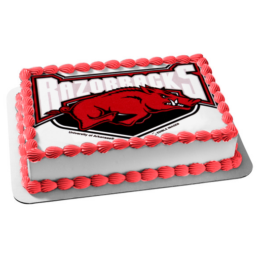 Arkansas Razorbacks Alternate Logos 2001 Through 2008 Edible Cake Topper Image ABPID04236