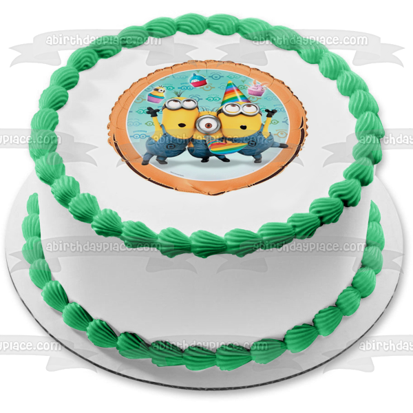 Minions Despicable Me Illumination Stuart Dave y Kevin Edible Cake Topper Imagen ABPID04240 