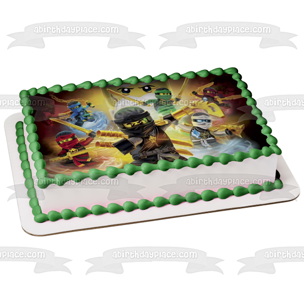 LEGO Ninjago Kai Zane Cole Jay y Wu Imagen comestible para decoración de tarta ABPID04280 