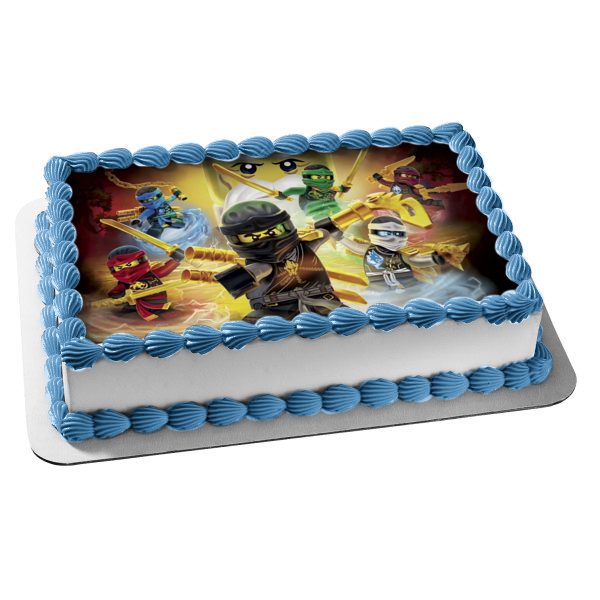 LEGO Ninjago Kai Zane Cole Jay y Wu Imagen comestible para decoración de tarta ABPID04280 