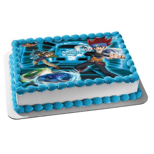 Decoración comestible para tarta Beyblade Metal Fusion Gingka Hagane y Kyoya Tategami Imagen ABPID04282 