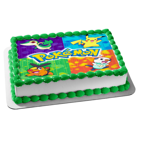 Pokemon Pikachu Snivy Tepig and Oshawott Edible Cake Topper Image ABPID04309