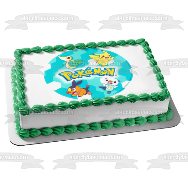 Pokemon Pikachu Snivy Tepig and Oshawott Edible Cake Topper Image ABPID04325