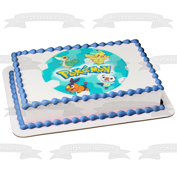 Pokemon Pikachu Snivy Tepig and Oshawott Edible Cake Topper Image ABPID04325