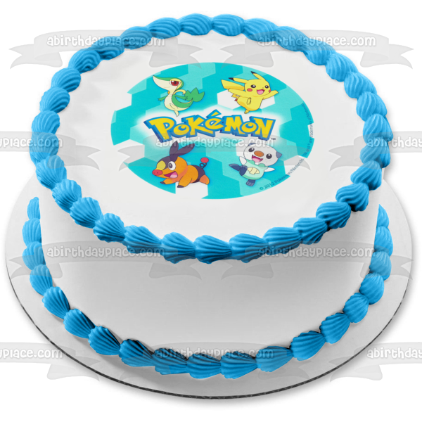 Pokemon Pikachu Snivy Tepig and Oshawott Edible Cake Topper Image ABPID04325