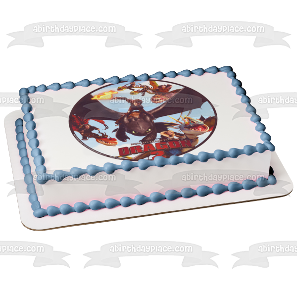 How to Train Your Dragon 2 Astrid Hiccup and Toothless Edible Cake Topper Image ABPID04356