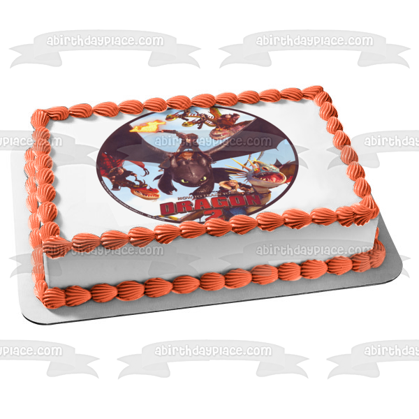 How to Train Your Dragon 2 Astrid Hiccup and Toothless Edible Cake Topper Image ABPID04356