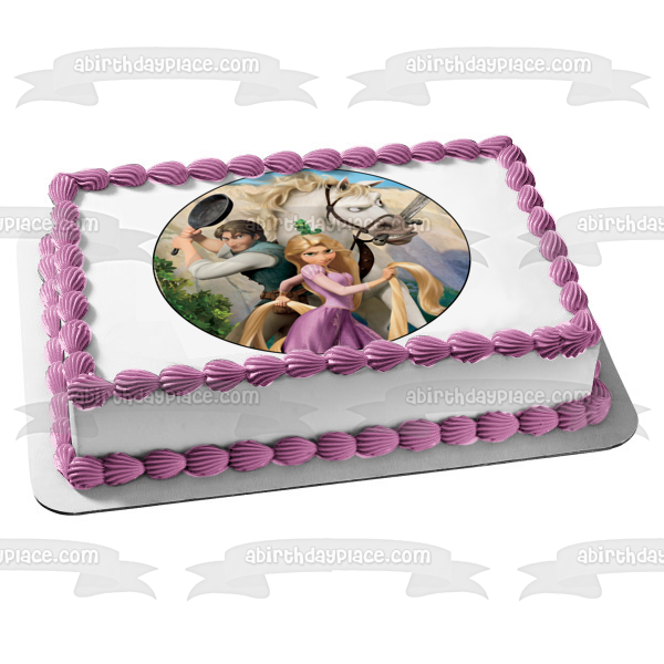 Imagen comestible para tarta de Rapunzel Flynn Rider y Maximus enredados ABPID04440 