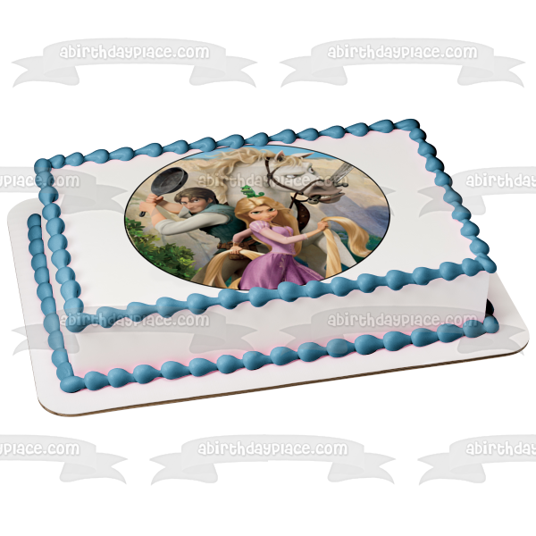 Imagen comestible para tarta de Rapunzel Flynn Rider y Maximus enredados ABPID04440 