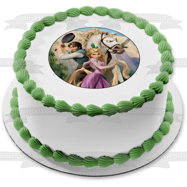 Imagen comestible para tarta de Rapunzel Flynn Rider y Maximus enredados ABPID04440 