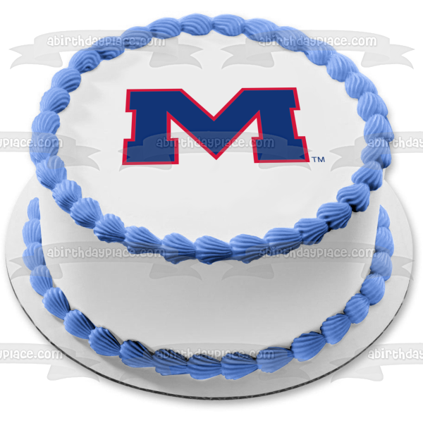 University of Mississippi Ole Miss Logo Edible Cake Topper Image ABPID04469