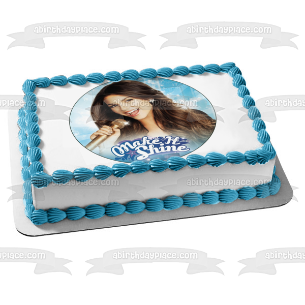 Victorious Make It Shine Girl Singing Edible Cake Topper Image ABPID04496