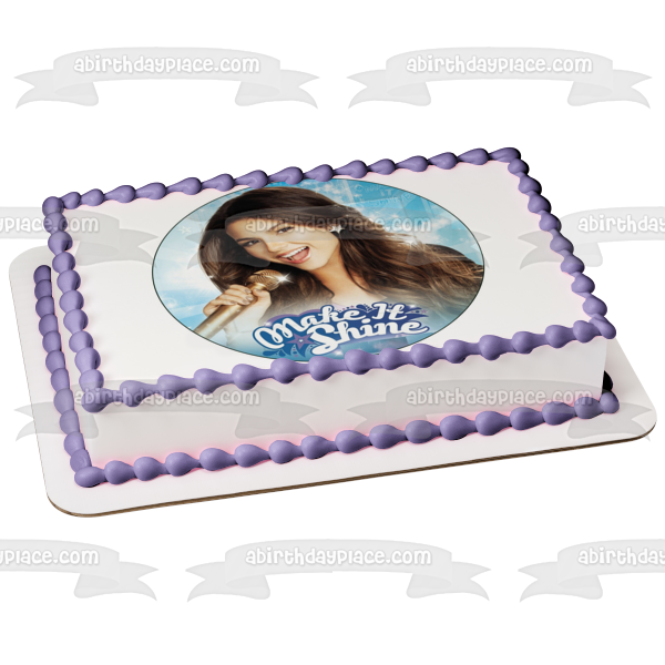 Victorious Make It Shine Girl Singing Edible Cake Topper Image ABPID04496