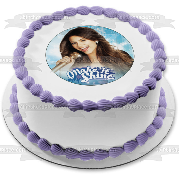 Victorious Make It Shine Girl Singing Edible Cake Topper Image ABPID04496