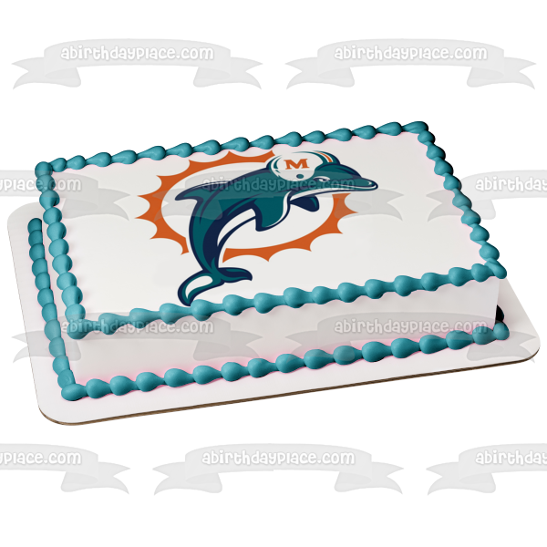 Miami Dolphins Professional American Football Team Edible Cake Topper Image ABPID04533