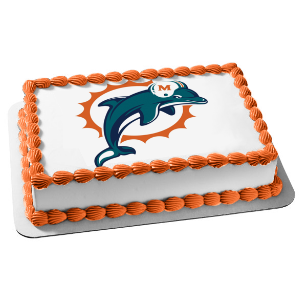 Miami Dolphins Professional American Football Team Edible Cake Topper Image ABPID04533