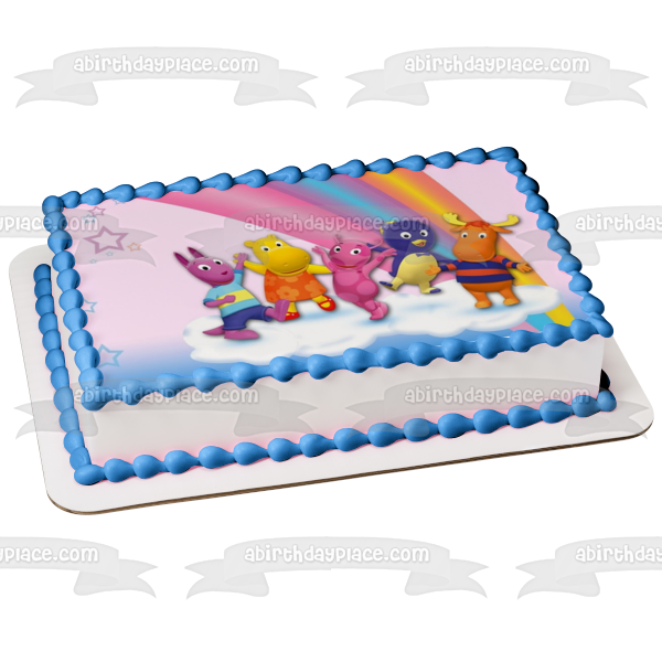 The Backyardigans Clouds Stars and a Rainbow Edible Cake Topper Image ABPID04580