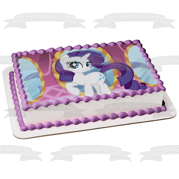 My Little Pony Rarity Mirror Edible Cake Topper Image ABPID04581