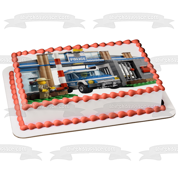 LEGO City Police Forest Station 440 Edible Cake Topper Image ABPID05453