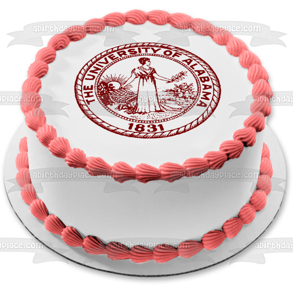 The University of Alabama 1831 Seal Edible Cake Topper Image ABPID04611