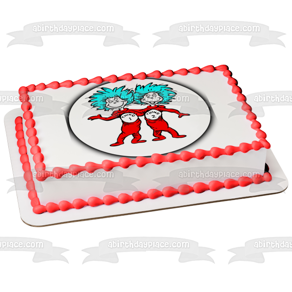 Dr. Seuss Cosa 1 y Cosa 2 Imagen comestible para decoración de tarta ABPID04635 