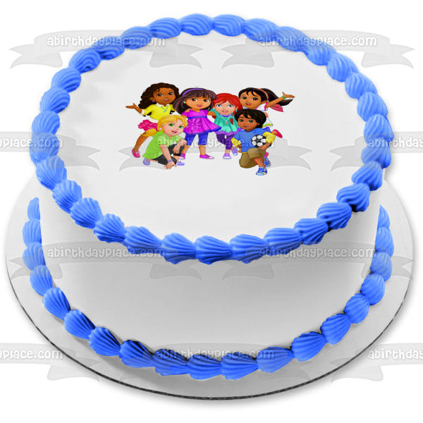 Dora and Friends Into the City Dora Emma Kate Naiya Alana and Pablo Edible Cake Topper Image ABPID04651