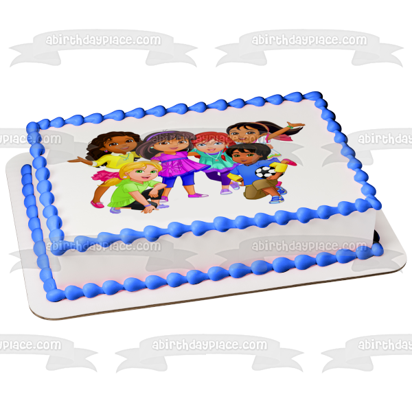 Dora and Friends Into the City Dora Emma Kate Naiya Alana and Pablo Edible Cake Topper Image ABPID04651