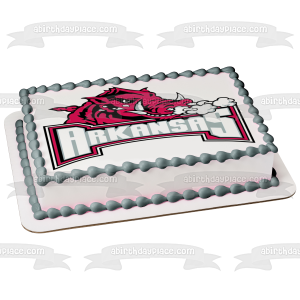 Logotipo secundario de Arkansas Razorbacks 2001-2008 Imagen comestible para decoración de tartas ABPID04700 