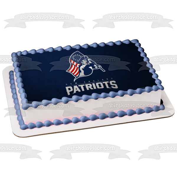 Patriotas de Nueva Inglaterra Equipo de fútbol americano profesional Obra de arte Logotipo de los Patriots Patriota de la NFL sosteniendo la bandera Imagen comestible para decoración de pasteles ABPID04705 