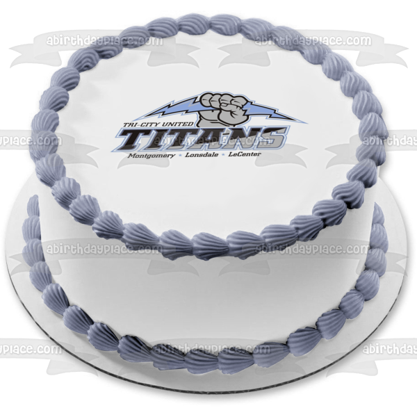 Tri City United Titans Logo Montgomery Lonsdale and  Lecenter Edible Cake Topper Image ABPID04710