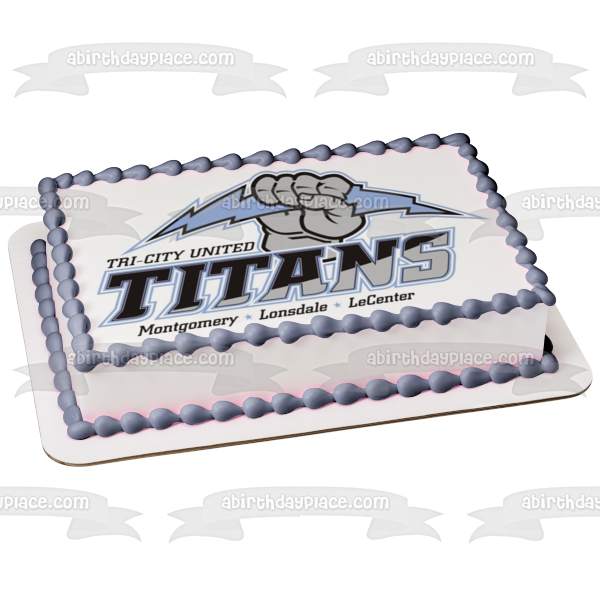 Tri City United Titans Logo Montgomery Lonsdale and  Lecenter Edible Cake Topper Image ABPID04710