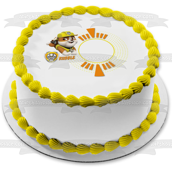 Paw Patrol Rubble Wrench and a Frame Edible Cake Topper Image Frame ABPID04724