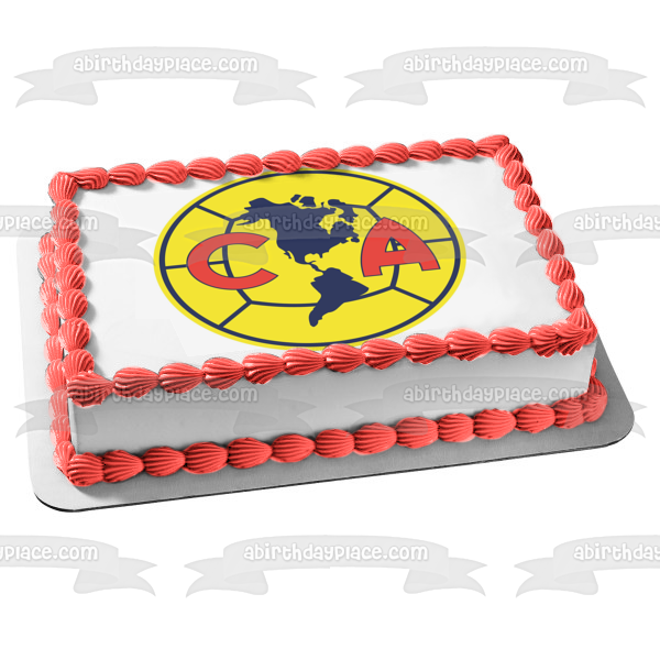 Club América Club de Fútbol Profesional Logotipo de Fútbol de México Imagen comestible para decoración de tarta ABPID04745 