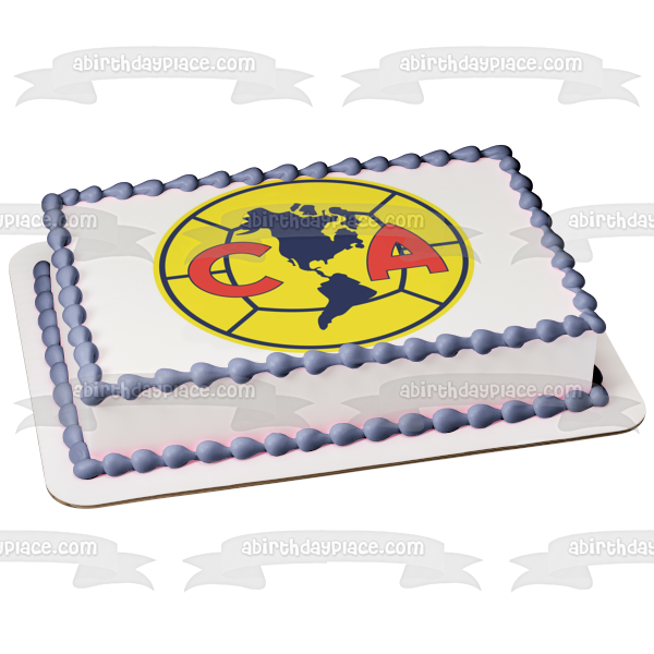 Club América Club de Fútbol Profesional Logotipo de Fútbol de México Imagen comestible para decoración de tarta ABPID04745 