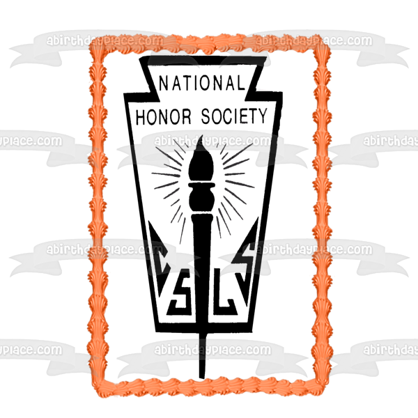 National Honor Society Logo Black and White Edible Cake Topper Image ABPID04782