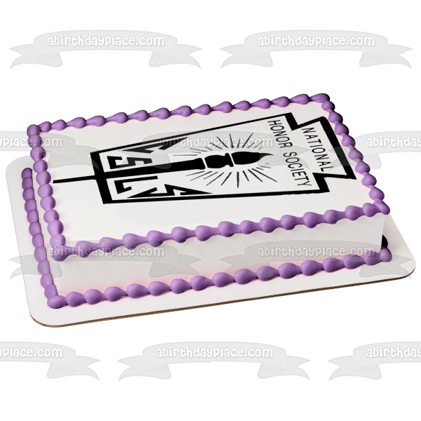 National Honor Society Logo Black and White Edible Cake Topper Image ABPID04782