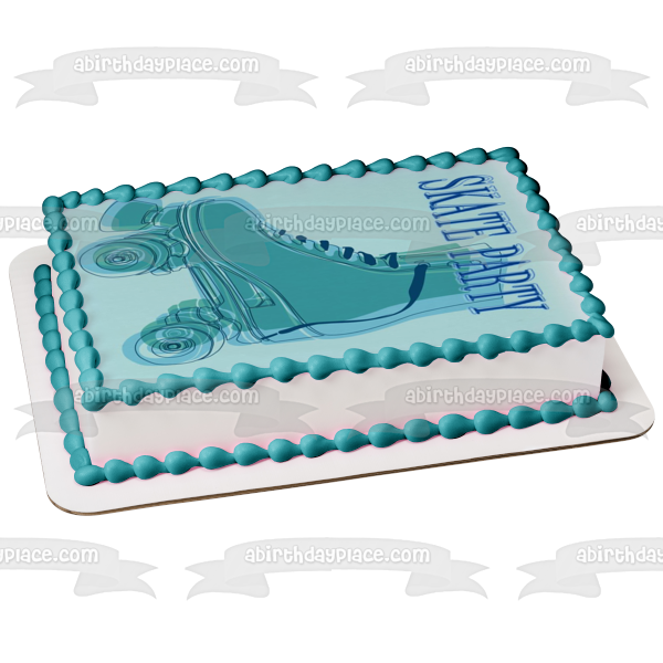 Imagen de decoración comestible para tarta con patines de ruedas para fiesta de patinaje ABPID04788 