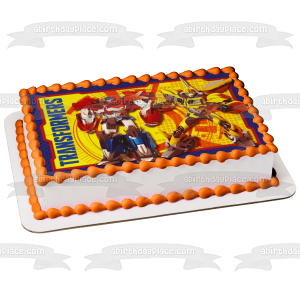 Transformers Optimus Prime and Bumblebee Autobots Edible Cake Topper Image ABPID04824