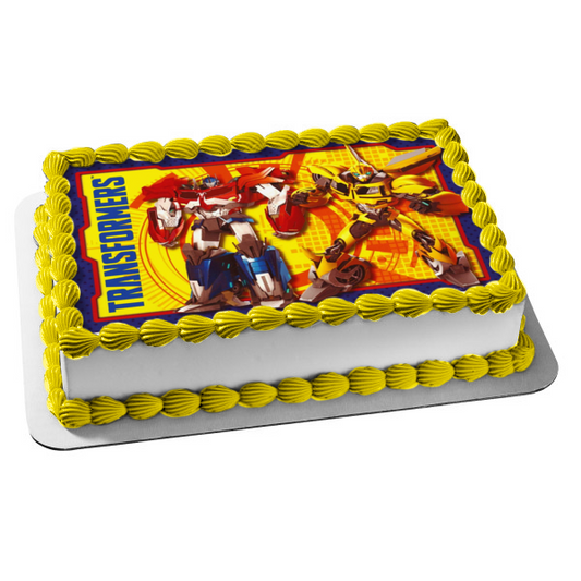 Transformers Optimus Prime Bumblebee Autobots Edible Cake Topper Image ABPID04824