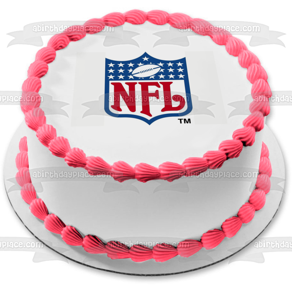 Imagen de decoración comestible para tarta con logotipo de la NFL de fútbol americano profesional ABPID04884 