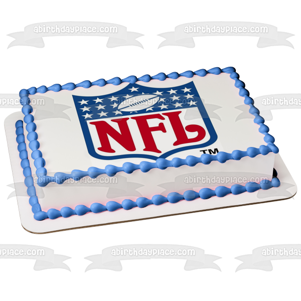 Imagen de decoración comestible para tarta con logotipo de la NFL de fútbol americano profesional ABPID04884 