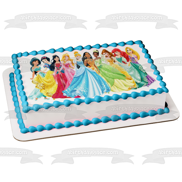 Princesas Ariel Bella Aurora Mulan y Jasmine Decoración comestible para tarta Imagen ABPID04888 