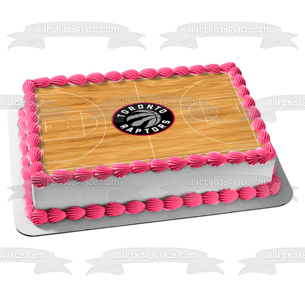 Toronto Raptors Logo Basketball Court Professional Sports Edible Cake Topper Image ABPID04901